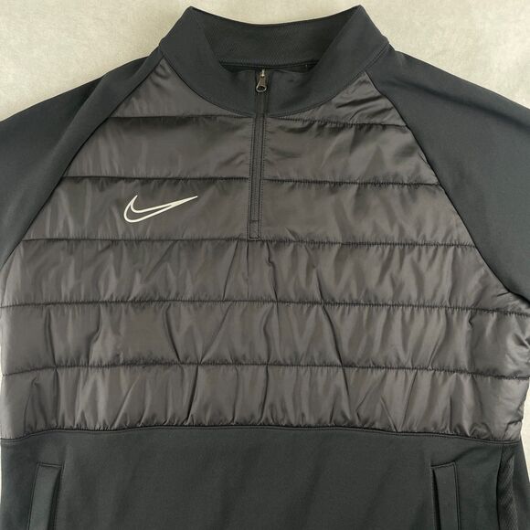Nike Dri-FIT Academy Pullover Mens L Black Zip Quilted Padded Soccer BQ7473-010 - Picture 3 of 9